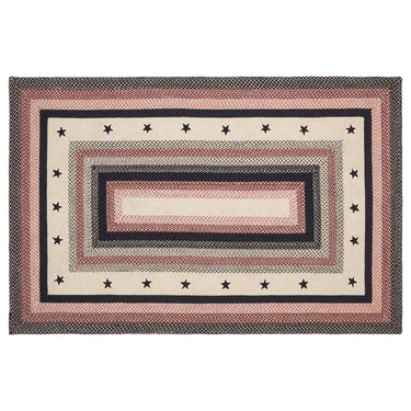 Colonial Star Jute Braided Rug Rect with Rug Pad 5'x8' VHC Brands - The Fox Decor